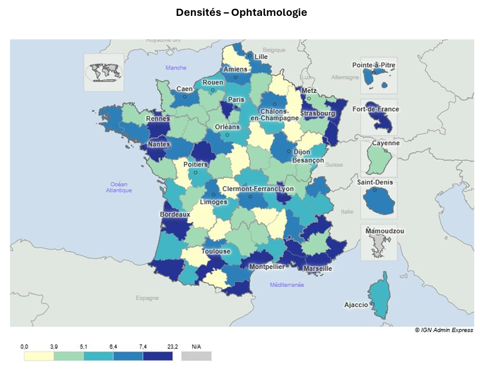 Des ophtalmos plus nombreux mais toujours mal répartis - Carte densité.png