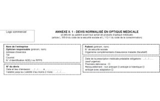 Devis normalisé optique médicale