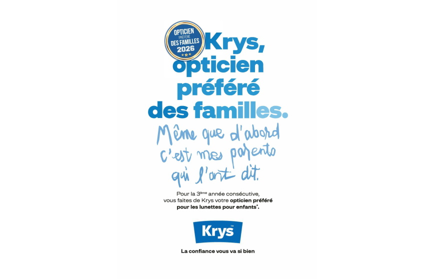 Krys de nouveau élue « Enseigne d’optique préférée des familles »