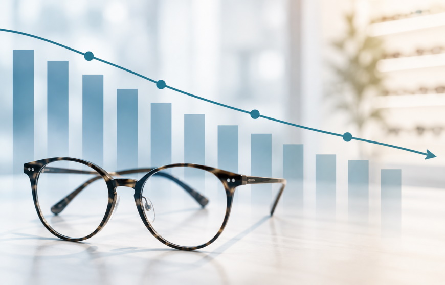 Le taux de renouvellements des équipements optiques tend à reculer