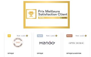 Prix de la meilleure satisfaction client - 3 « petites » enseignes d’optique sur le podium