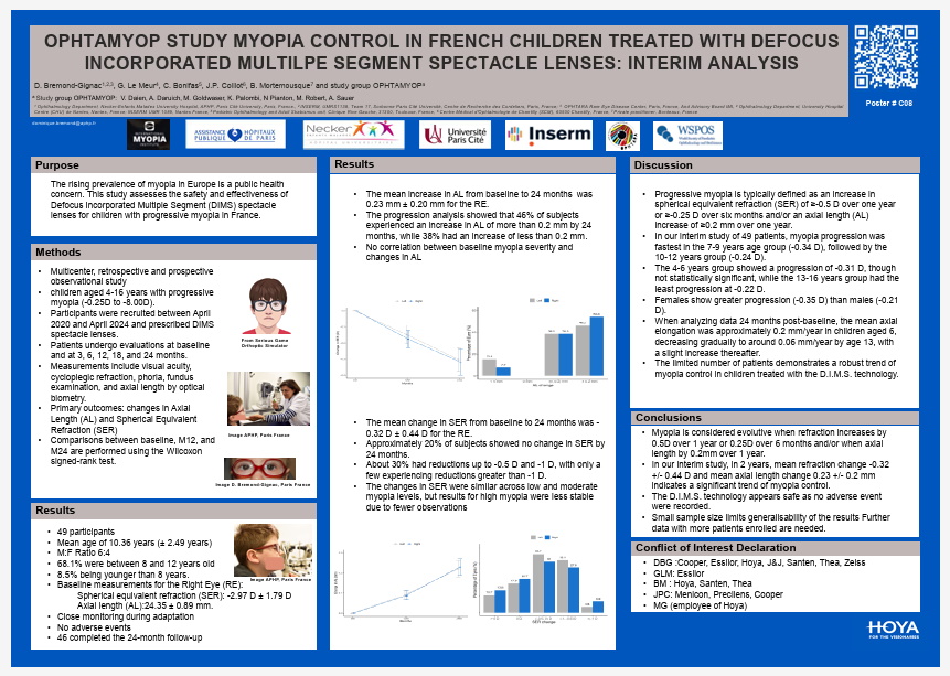 Ce poster regroupe les principales conclusions intermédiaires de l'étude Ophtamyop.