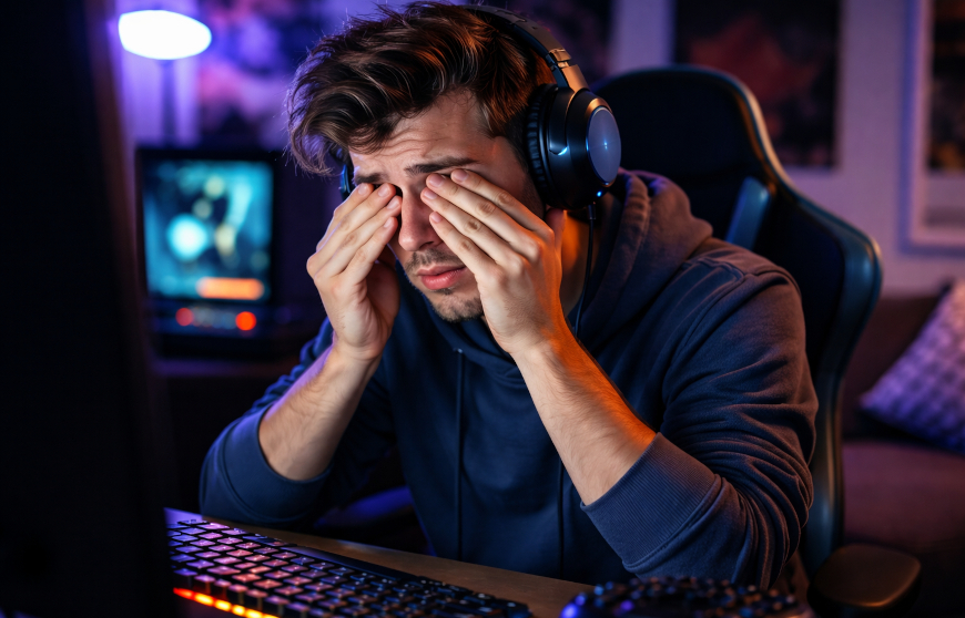 Gamers mal aux yeux jeux video