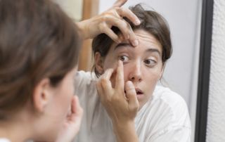 lentilles de contact-pose