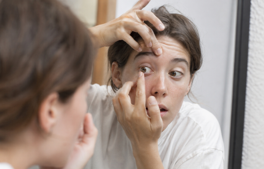 lentilles de contact-pose
